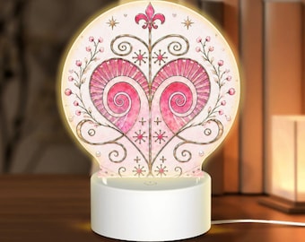 Erzulie Freda Veve Night Light, Pink Mystical Acrylic Lamp, Spiritual Altar Decor, Romantic Goddess Light,  Bedroom Decor