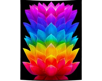 Tapiz Chakra Lotus, Tapiz de pared Loto Arcoíris Cuatro Variaciones