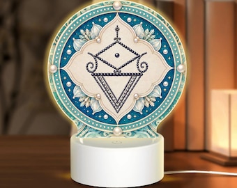 La Sirene Veve Night Light, Ocean Mystical Acrylic Lamp, Mermaid Altar Decor, Blue Spiritual Night Light, Sea Witch Room Decor