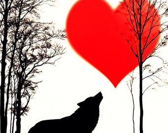 Feral Wolf Love Card Set | Dark Romance, Gothic Valentine (Digital Download)