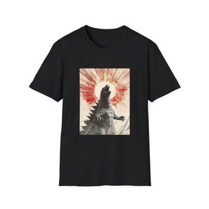 Vintage Godzilla Unisex Softstyle T-Shirt, Retro Monster Tee, Comic Book Fan Gift, Unique Graphic Apparel