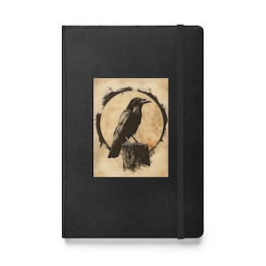 Hardcover Journal, Crow Notebook, Raven themed journal, Gothic Themed journal, Raven and Crow Lovers Journal
