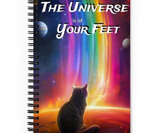 Spiralblock mit Regenbogen Galaxie Katze: Kosmisches Universum Journal für Astrologie Liebhaber & Mystiker