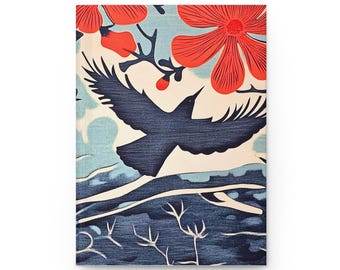 Raven Journal - Matte Hardcover, Floral Design