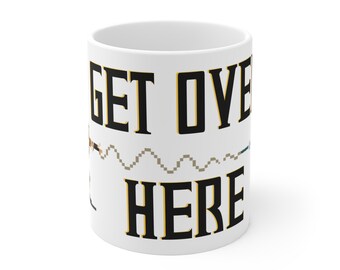 Pixel Skorpion Kämpfer get over here Tasse | Retro Gaming Becher aus Frankreich