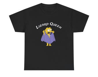 Lisa Simpson Lizard Queen T-Shirt - Retro Cartoon Grafik-T-Shirt