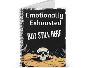 Spiral Notebook - Skull Desert Exhausted Journal, Ruled Line, Diary, Planner, Stationery, Writing Pad