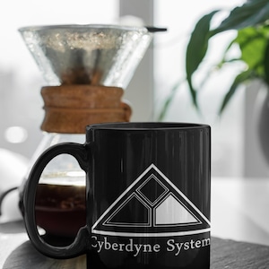 Terminator Cyberdyne Mug: Sci-Fi Logo Black Coffee Cup