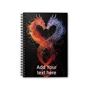 Enchanted Dragon Heart Spiral Notebook, Fairy Tale Journal, Fantasy Writing Notebook, Magic Dragon Planner, Ruled Line Notebook, Mythical