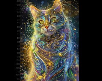 Magic Cat Spiral Notebook - Dotted pages