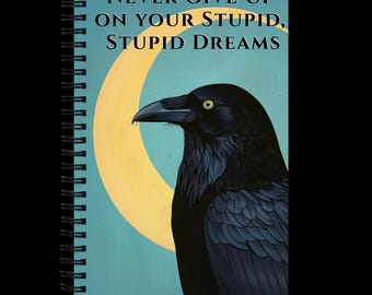 Sarcastic Raven Spiral Notebook: Crescent Moon Journal