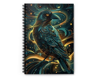 Psychedelic Raven Notebook: Gothic Crow Journal, Dark Academia Diary