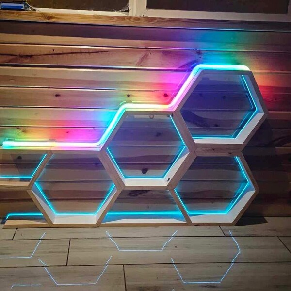 Floating Shelves With Led Lights Etsy
