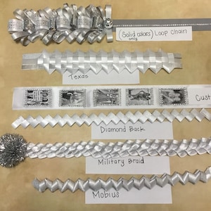 Custom, made to order HOCO Homecoming Senior Mum braids & Chains 16-34” PHOTO chains, lots of colors