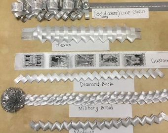 Custom HOCO Homecoming Mum Braid: Senior Photo Chain, Ribbon Colors