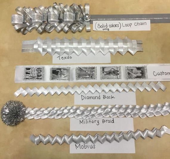 Custom HOCO Homecoming Mum Braid: Senior Photo Chain, Ribbon Colors