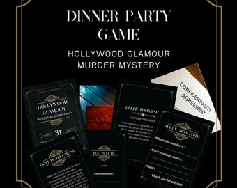 Hollywood Glamour Murder Mystery Party Game | Detective Theme (PDF Download)