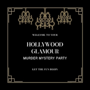 Hollywood Glamour murder mystery game | Murder mystery party | murder mystery kit |  Party game | Holiday murder mystery party game kit