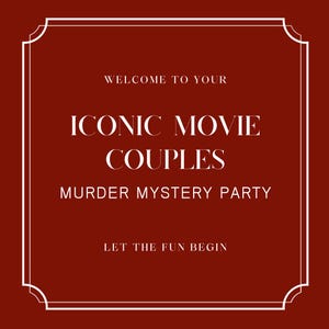 Iconic Movie Couples murder mystery game | Murder mystery party | murder mystery kit |  Party game | Holiday murder mystery party game kit