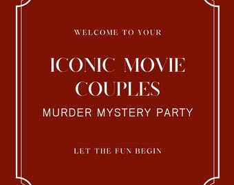 Iconic Movie Couples Murder Mystery Game | Party Kit (PDF Download)