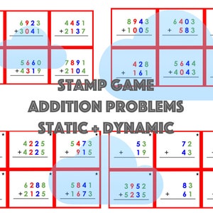 Montessori Stamp Game Addition Problem Cards