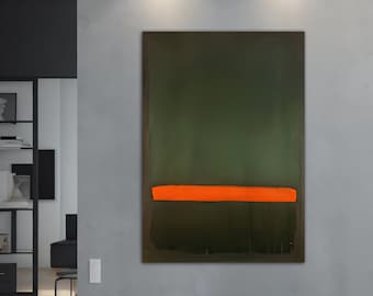 マーク・ロスコのカーキグリーンのキャンバス壁アート、マーク・ロスコの作品、モダン壁アート、抽象芸術、カーキグリーンの抽象画、