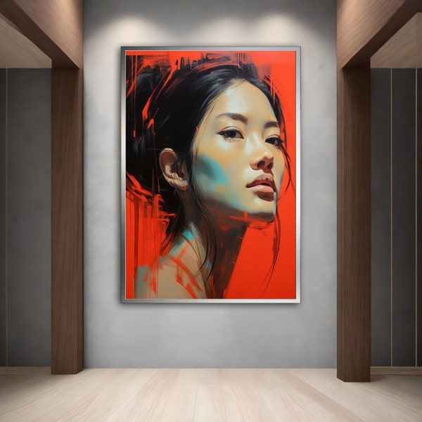 Asian woman canvas wall art, asian woman canvas, ethnic wall decor, asian wall art, asian woman ethnic canvas, asian woman canvas print