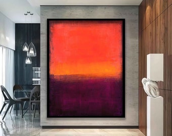 マーク オレンジ キャンバス ウォール アート、マーク ロスコ プロダクション、ロスコ モダン ウォール アート、抽象アート、オレンジ 抽象画、オレンジ モダン ウォール アート、