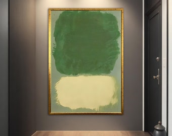 マーク ロスコ グリーン キャンバス ウォール アート、マーク ロスコ作品、モダン ウォール アート、抽象アート、グリーン抽象画、タンブル キャンバス