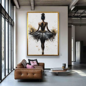 Canvas kunst aan de muur ballerina, moderne muurkunst ballerina, abstracte kunst ballerina, canvas print ballerina, canvas vrouw danser, vrouw kunst
