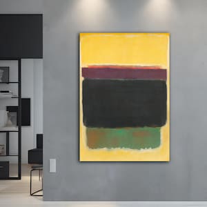 Mark Rothko yellow canvas wall art , mark rothko production , modern wall art , abstract art , yellow abstract painting, yellow tumbled art