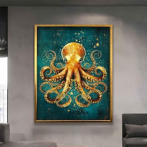 Octopus wall art , Luxury Canvas Art, Animal Canvas, Octopus canvas framed, Modern Art, Canvas Art, Contemporary Art Canvas, Trendy Printed,