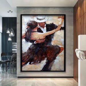 Romantic dance canvas, Romantic Couple Canvas Printing, Dancer Wall art, Modern Home and Office Decor, dance canvas painting, abstract art,