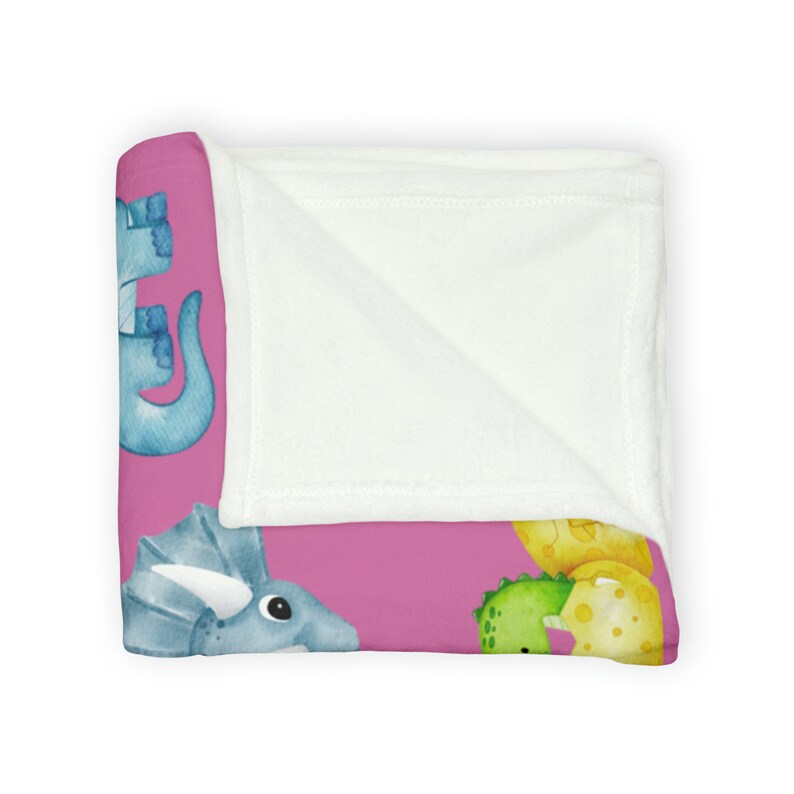 Custom Girl Dinosaur Blanket, Custom Dino Blanket, Personalized Dino