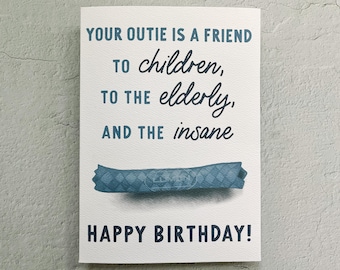 Cartão de aniversário para imprimir | Inspirado na série Severance | Curiosidades sobre o Friendly Outie