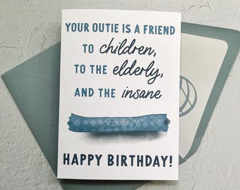 Severance TV Show Inspired Birthday Card | Friendly Outie Facts | Lined Envelope Included