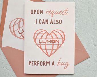 Severance TV Show Inspired Valentine Card | Hug Available Upon Request | Lined Envelope Included