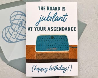 Severance TV Show Inspired Birthday Card: Jubilant Ascendance Gift with Lined Envelope