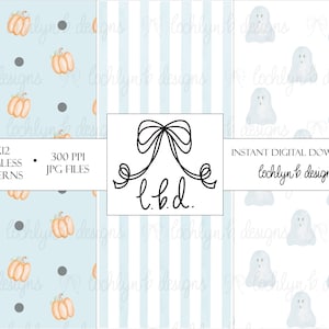 Watercolor Halloween Digital Paper Bundle | Instant Download | Digital Paper Pack | Pumpkins | Ghosts | Fall