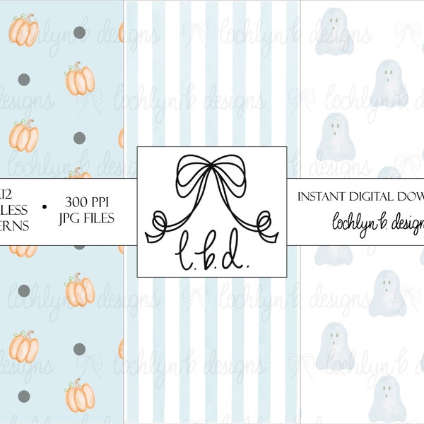 Watercolor Halloween Digital Paper Bundle | Instant Download | Digital Paper Pack | Pumpkins | Ghosts | Fall