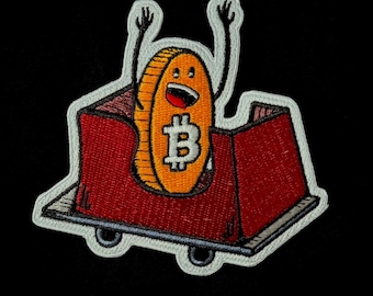 Bitcoin Aufnäher: Bitcoin Aufnäher: gestickte Aufnäher Achterbahn Memes