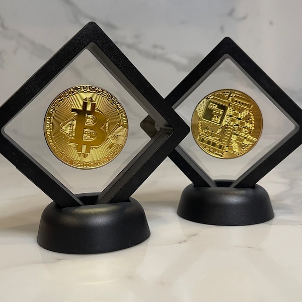 BITCOIN Physical Coin | Collectible Cryptocurrency Money | BTC Souvenir | Gold Commemorative Coin | Crypto Gifts