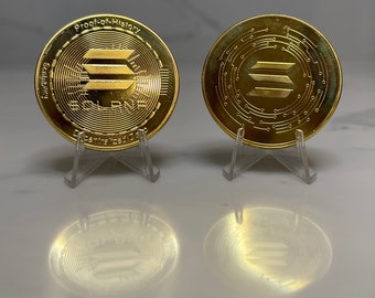 SOLANA Physical Coin | Collectible Cryptocurrency Money | SOL Souvenir | Gold Commemorative Coin | Crypto Gifts