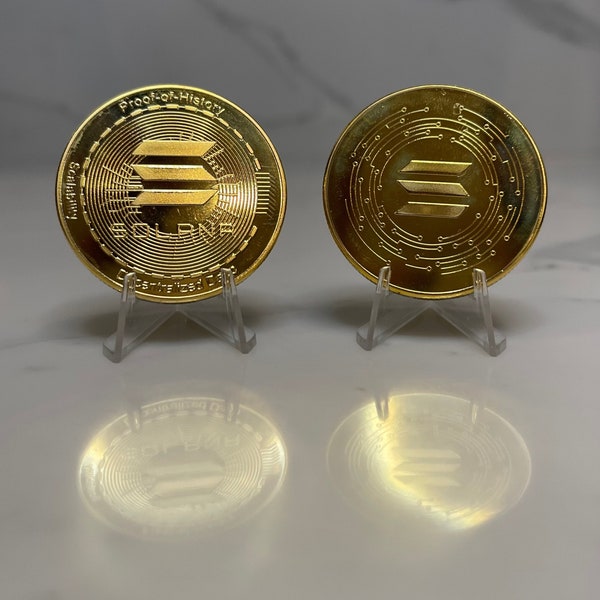 SOLANA Physische Münze | Sammler-Kryptogeld | SOL Souvenir | Gold Gedenkmünze | Krypto-Geschenke