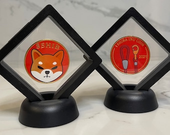 SHIBA INU Physische Münze | Sammler-Kryptogeld | Andenken | Rote Gedenkmünze | Krypto-Geschenke