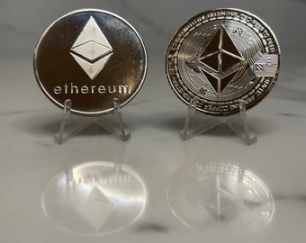 ETHEREUM Physical Coin | Collectible Cryptocurrency Money | ETH Souvenir | Silver Commemorative Coin | Crypto Gifts