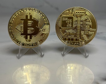 Physische BITCOIN-Münze | Sammler-Kryptowährungsgeld | BTC-Souvenir | Gold-Gedenkmünze | Krypto-Geschenke