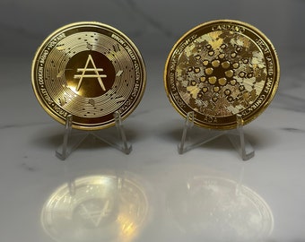 Physische CARDANO-Münze | Sammler-Kryptowährungsgeld | ADA-Souvenir | Gold-Gedenkmünze | Krypto-Geschenke