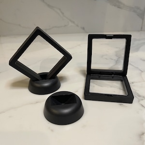 Display for Cryptocurrency Coins | Commemorative Black Multifunctional Stand | Gift Decoration | Floating Picture Frame