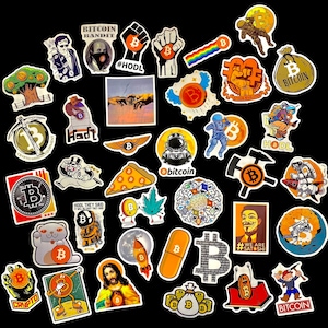 50 autocollants pour crypto-monnaie et bitcoins | Accessoires cryptographiques | Décoration mème | Cadeaux crypto